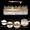 Modern Metal Indoor Decoration Lighting Luxury Chandeliers Wholesale Glass Rectangular Chandelier